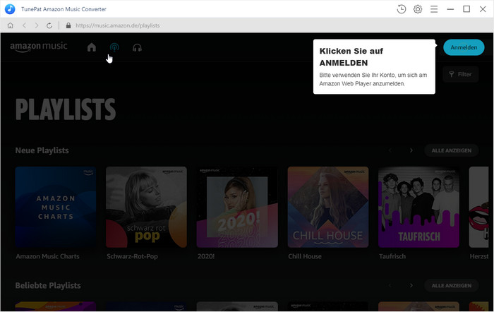  Amazon Music-Konto auf TunePat anmelden