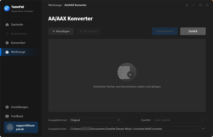 AA/AAX-Konverter von TunePat Deezer Music Converter