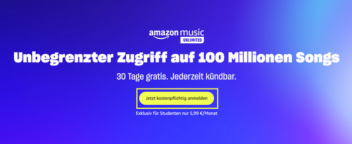 Amazon Music Unlimited Student anmelden