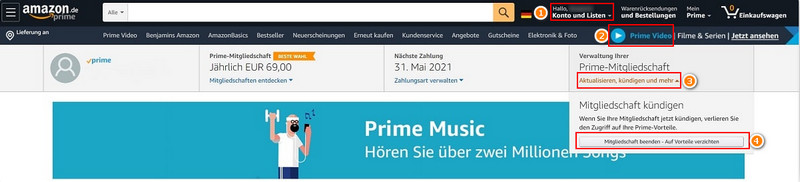 Wie kündigt man das Abonnement von Prime Video? | TunePat