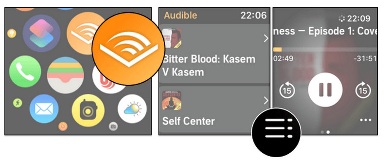 Audible Hörbuch auf Apple Watch abspielen