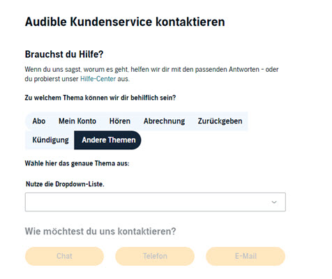 Zwei Audible-Konten zusammenführen