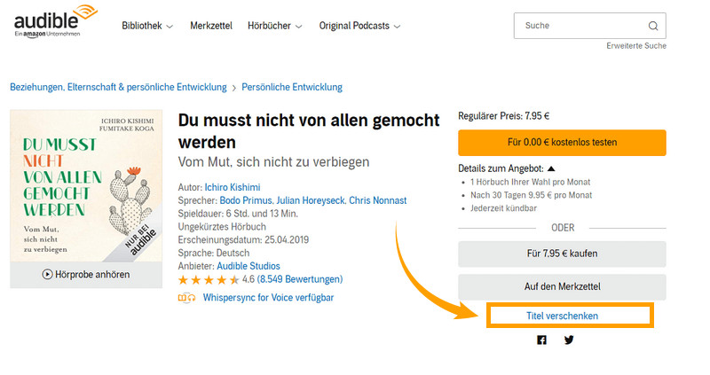 Audible Hörbücher verschenken