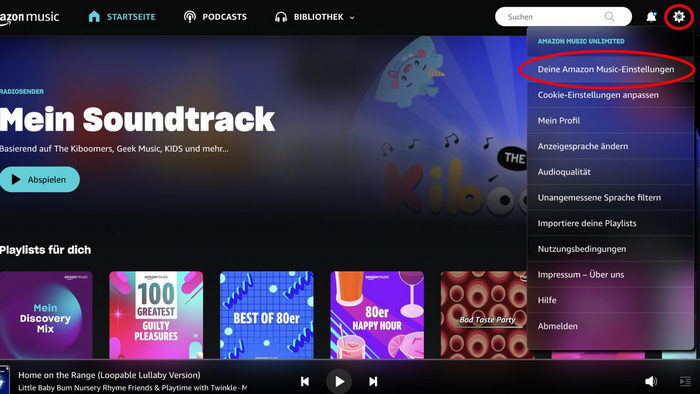Deine Amazon Music-Einstellungen