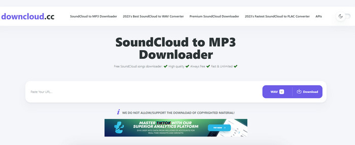 DownCloud.cc SoundCloud WAV Downloader