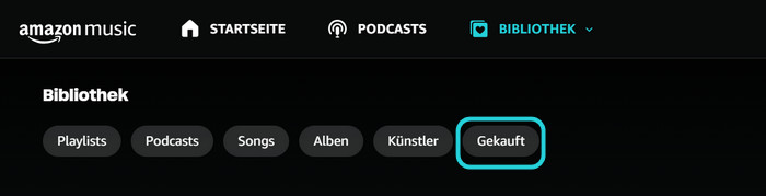 Gekaufte Musik bei Amazon Music finden