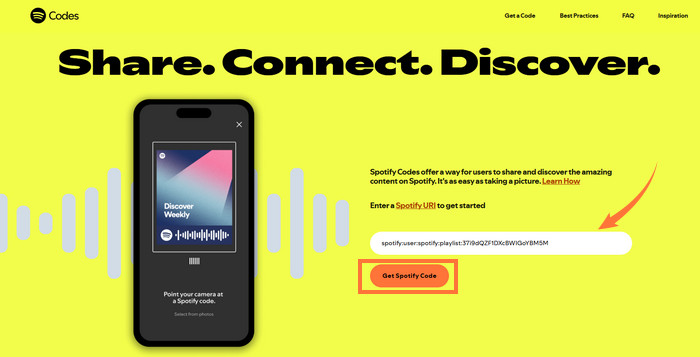Spotify Code erhalten