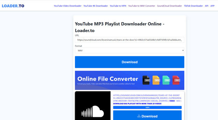 Loader.to SoundCloud WAV Downloader