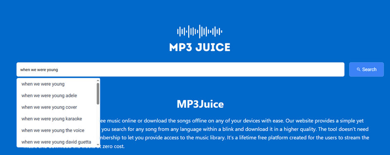 Musik mit MP3 Juice suchen