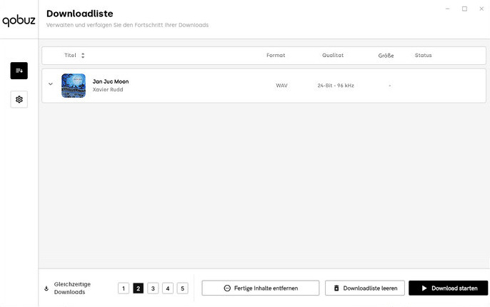Qobuz Downloadliste