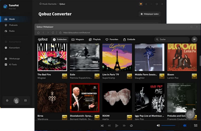 TunePat Music One mit integriertem Qobuz Konnektor