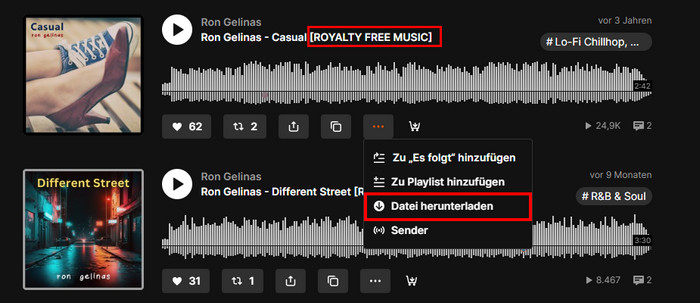 Royalty free Musik von SoundCloud