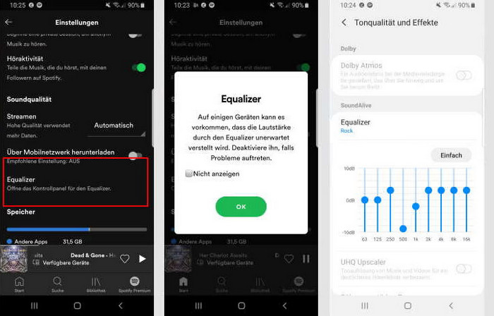 Spotify-Equalizer auf Android aktivieren