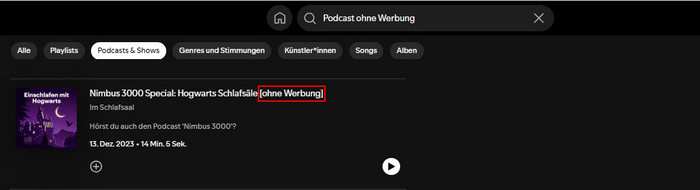 Podcasts ohne Werbung wählen