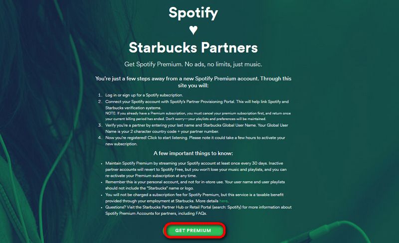 Spotify Premium bei Starbucks kostenlos