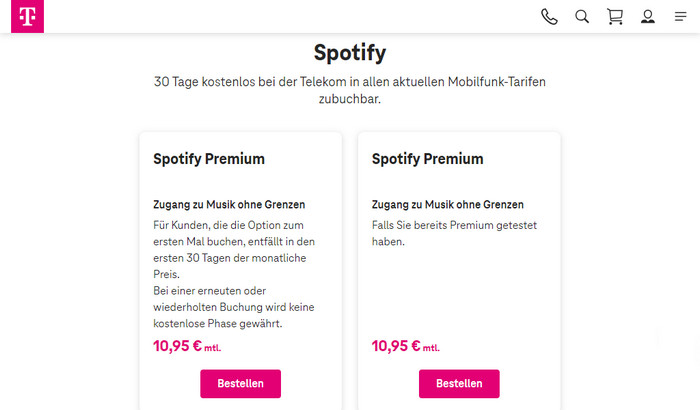 Spotify Premium bei Telekom kostenlos
