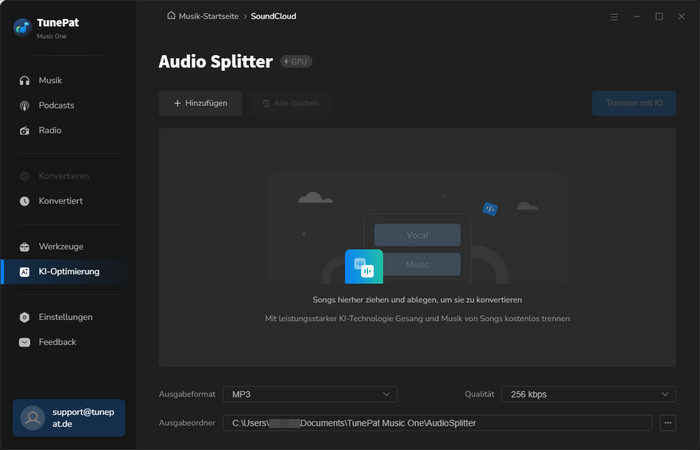 Audio Splitter von KI-Optimierung