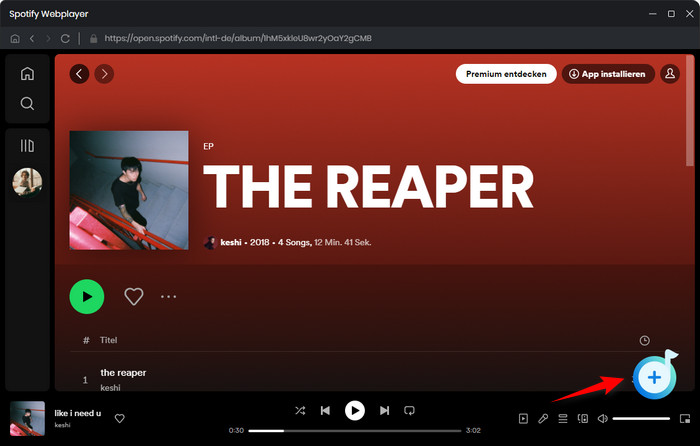 Spotify Music von Webplayer hinzufügen